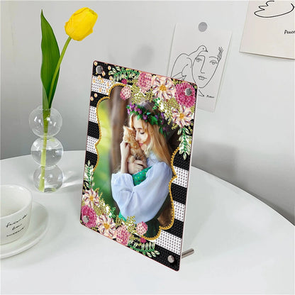 5DDpaints.com arts and crafts kit Flowers Diamond Art Painting Desktop Ornament Picture Frame Kit
