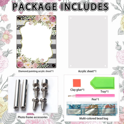 5DDpaints.com arts and crafts kit Flowers Diamond Art Painting Desktop Ornament Picture Frame Kit