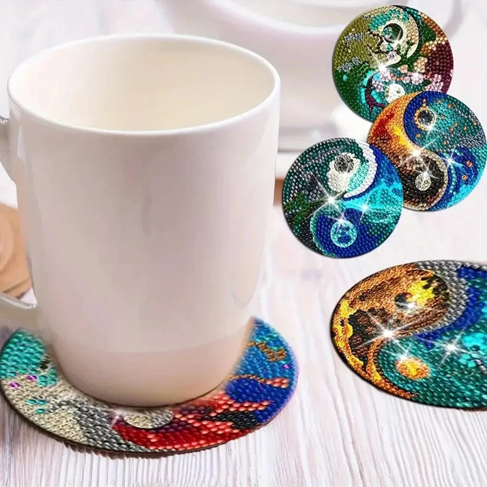 5DDpaints.com arts and crafts kit Diamond Painting Coaster Set – Stunning Designs for Every Style