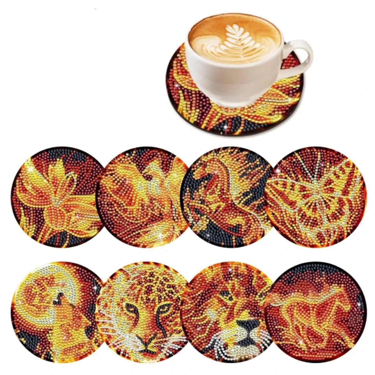 5DDpaints.com arts and crafts kit AE-BD111 Diamond Painting Coaster Set – Stunning Designs for Every Style