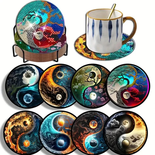 5DDpaints.com arts and crafts kit AE-BD031 Diamond Painting Coaster Set – Stunning Designs for Every Style