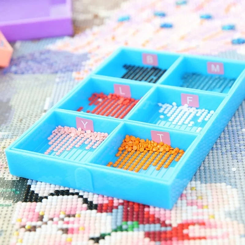 5DDpaints.com arts and crafts kit Diamond Painting Drill Organizer Set – Multi-Compartment Trays & Brush