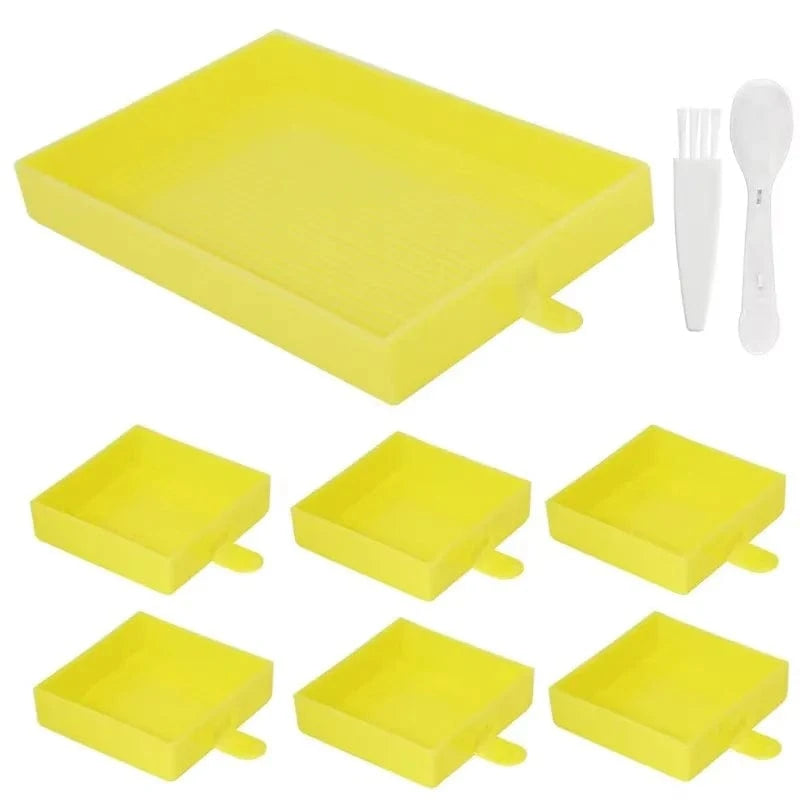 5DDpaints.com arts and crafts kit yellow / 1 Set Diamond Painting Drill Organizer Set – Multi-Compartment Trays & Brush