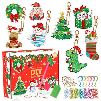 5DDpaints.com arts and crafts kit YSK-022 Diamond Painting Keychain Christmas Kit