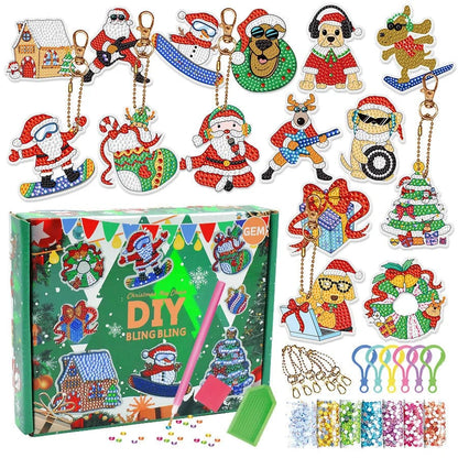 5DDpaints.com arts and crafts kit YSK-020 Diamond Painting Keychain Christmas Kit