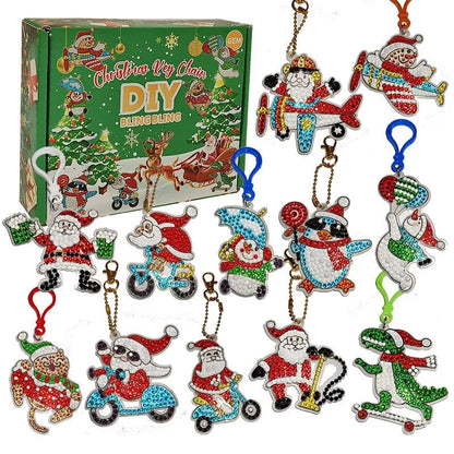 5DDpaints.com arts and crafts kit YSK-027 Diamond Painting Keychain Christmas Kit