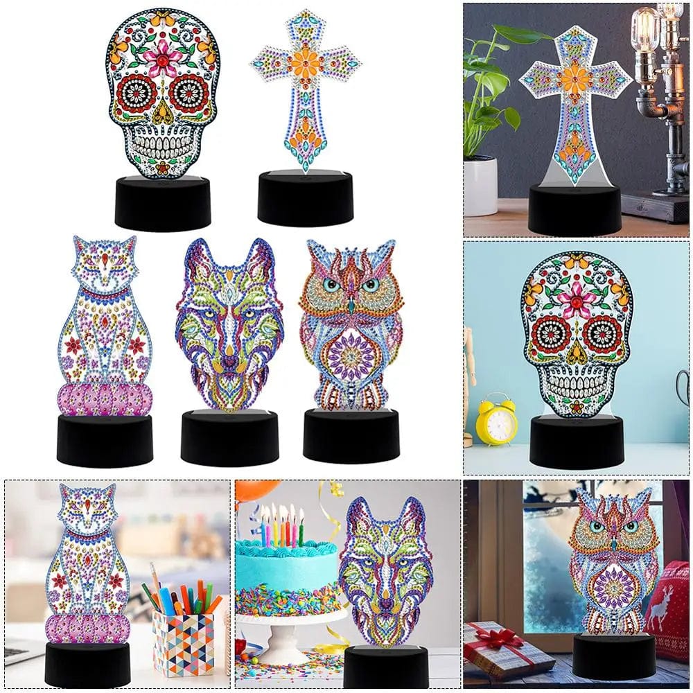 Amazello arts and crafts kit Diamond Painting LED Lamp Light