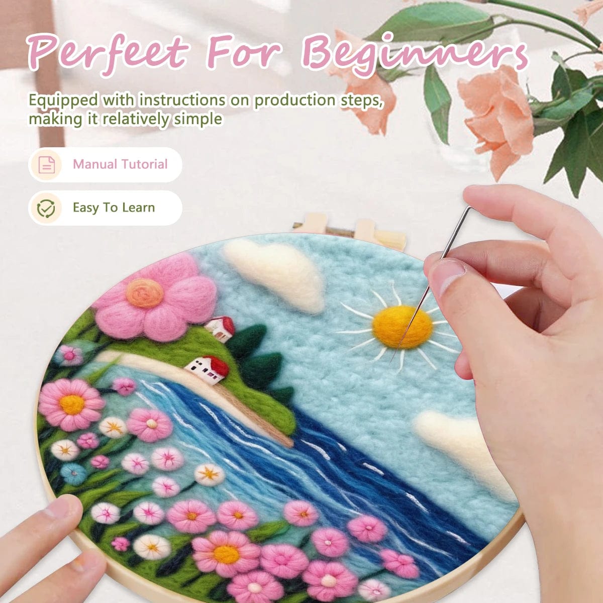 5DDpaints.com arts and crafts kit Dreamscapes Wool Needle Felting Kits – Serene Nature Scenes Collection