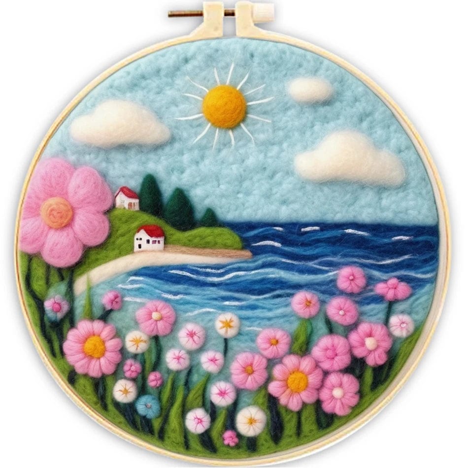 5DDpaints.com arts and crafts kit MZH-496-2020-XP Dreamscapes Wool Needle Felting Kits – Serene Nature Scenes Collection