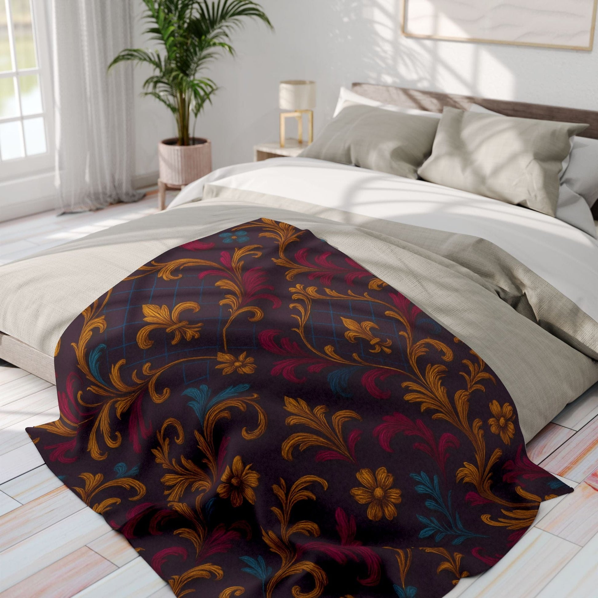 Printify Home Decor Elegant Floral Arctic Fleece Blanket