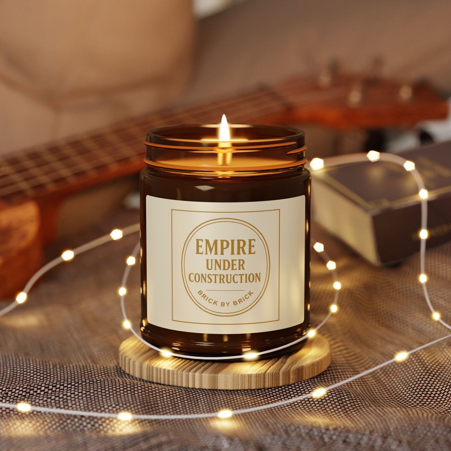 Printify Home Decor Empire Under Construction – Premium Soy Wax Candle for Creators & Dream Builders