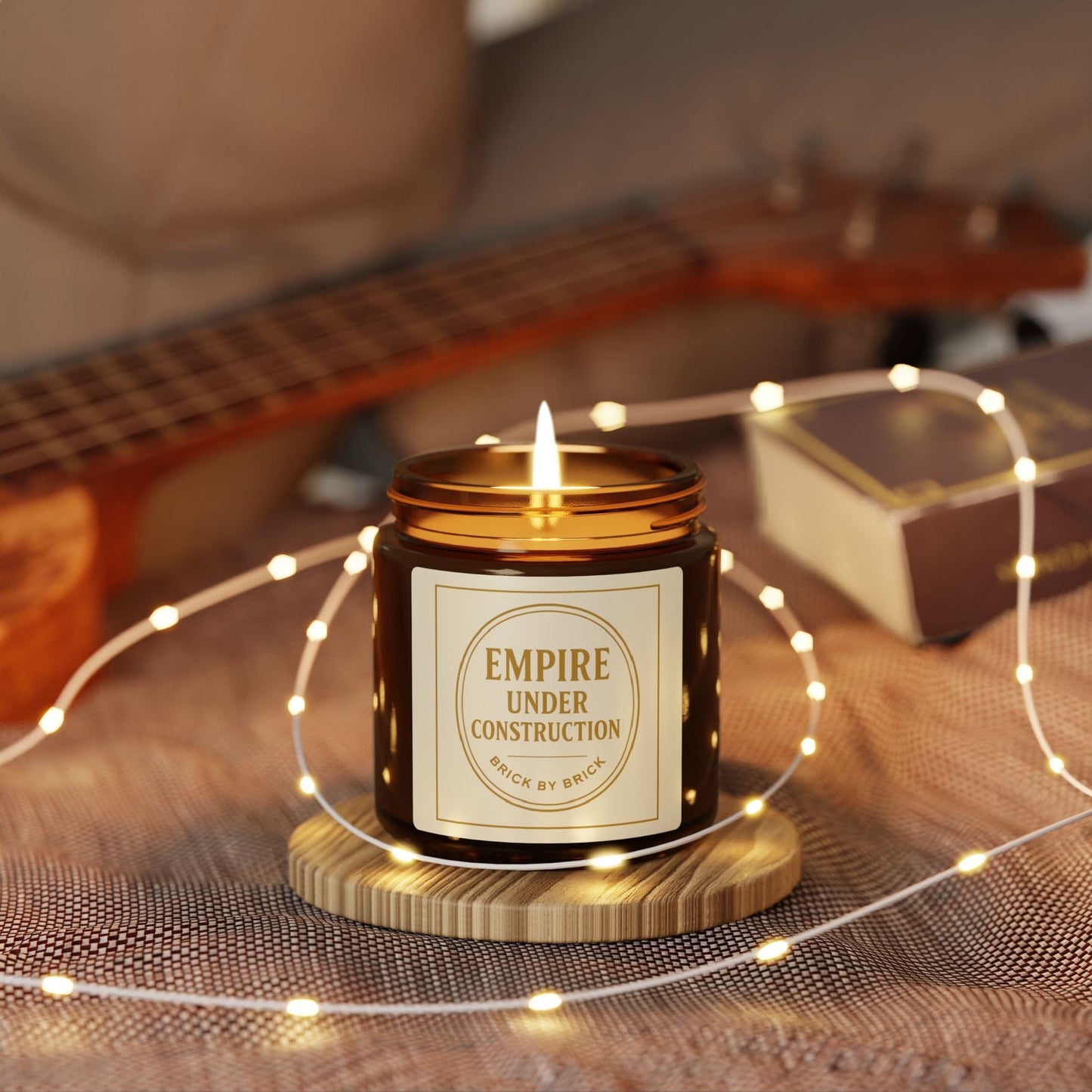 Printify Home Decor Empire Under Construction – Premium Soy Wax Candle for Creators & Dream Builders