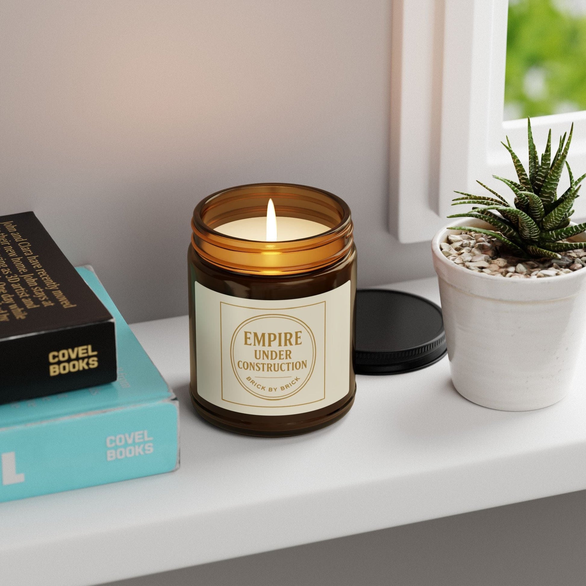 Printify Home Decor Empire Under Construction – Premium Soy Wax Candle for Creators & Dream Builders