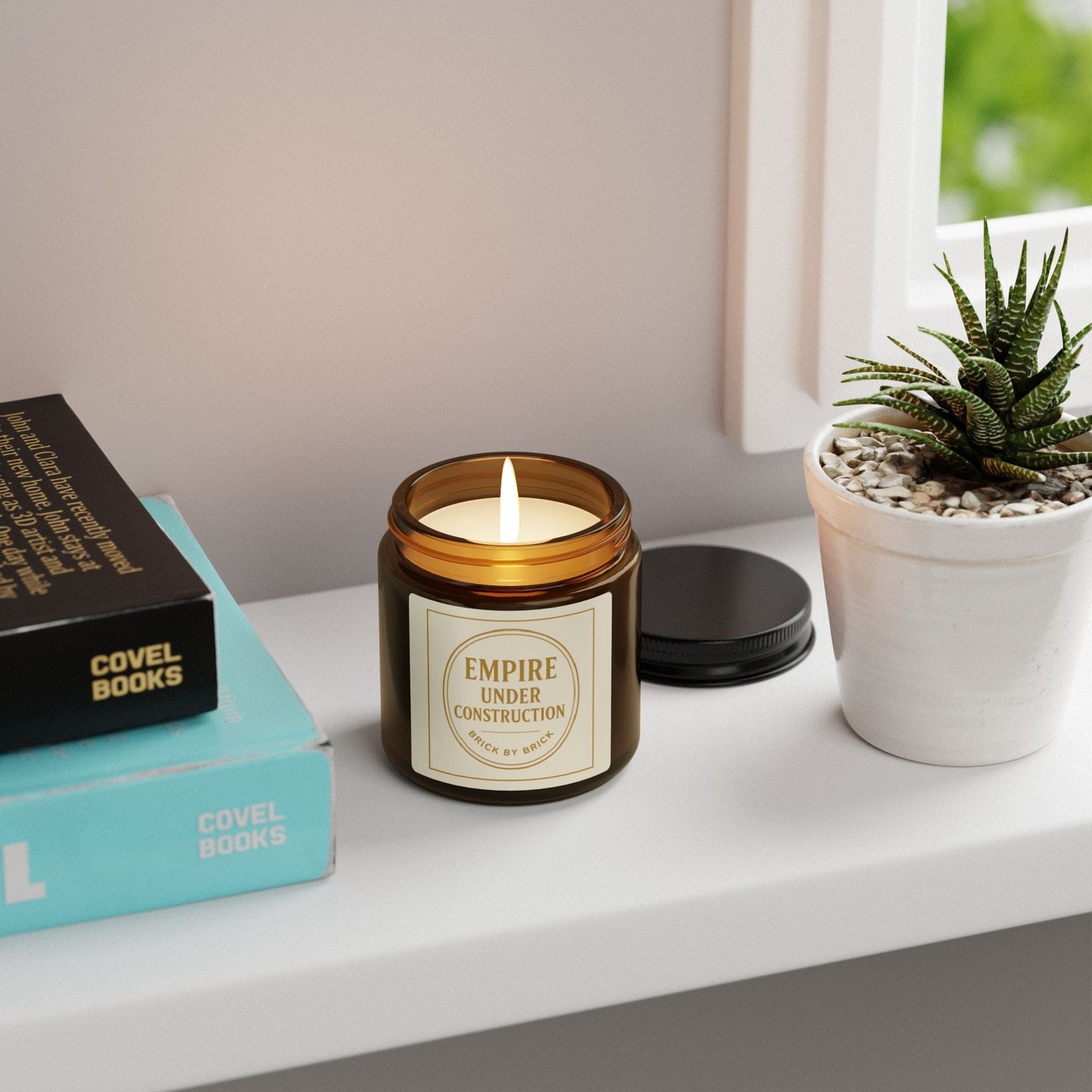 Printify Home Decor Empire Under Construction – Premium Soy Wax Candle for Creators & Dream Builders