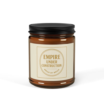 Printify Home Decor 9oz / Amber / Unscented Empire Under Construction – Premium Soy Wax Candle for Creators & Dream Builders