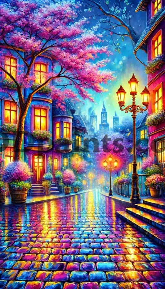 5DDPaints.com Art & Craft Kits Enchanted City Street Diamond Painting Kit (AB Drills)