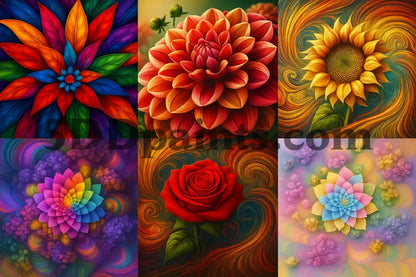 5DDPaints.com Enchanted Florals Premium Bundle – Instant Download (6 PNGs)