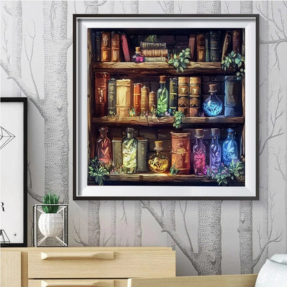 5DDpaints.com arts and crafts kit Enchanted Potion Shelf Diamond Painting Kit