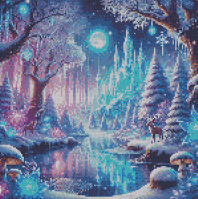 5DDPaints.com arts and crafts kit Enchanted Winter Castle Diamond Painting Kit
