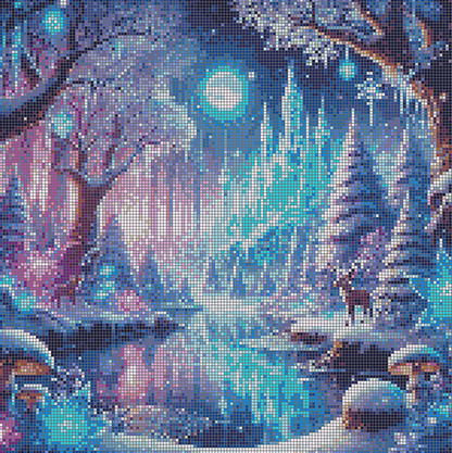 5DDPaints.com arts and crafts kit Enchanted Winter Castle Diamond Painting Kit