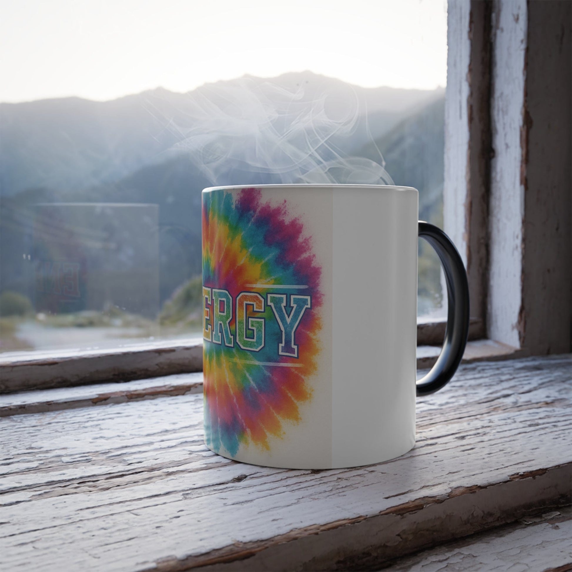 Printify Mug 11oz Energy Tie-Dye Color Morphing Mug