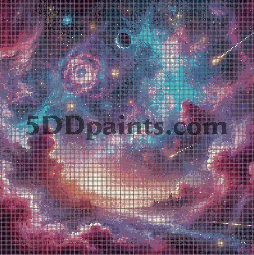 5DDPaints.com arts and crafts kit Ethereal Cosmic Nebula: Diamond Painting Kit