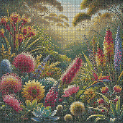5DDPaints.com arts and crafts kit Exotic Australian Wildflower Garden Diamond Painting Kit