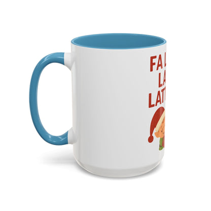 Printify Mug Fa La La La Latte Mug – Festive Holiday Coffee Cup (11oz / 15oz, Multi-Color Options)