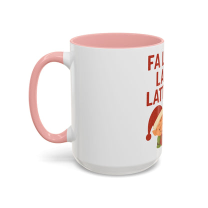 Printify Mug Fa La La La Latte Mug – Festive Holiday Coffee Cup (11oz / 15oz, Multi-Color Options)