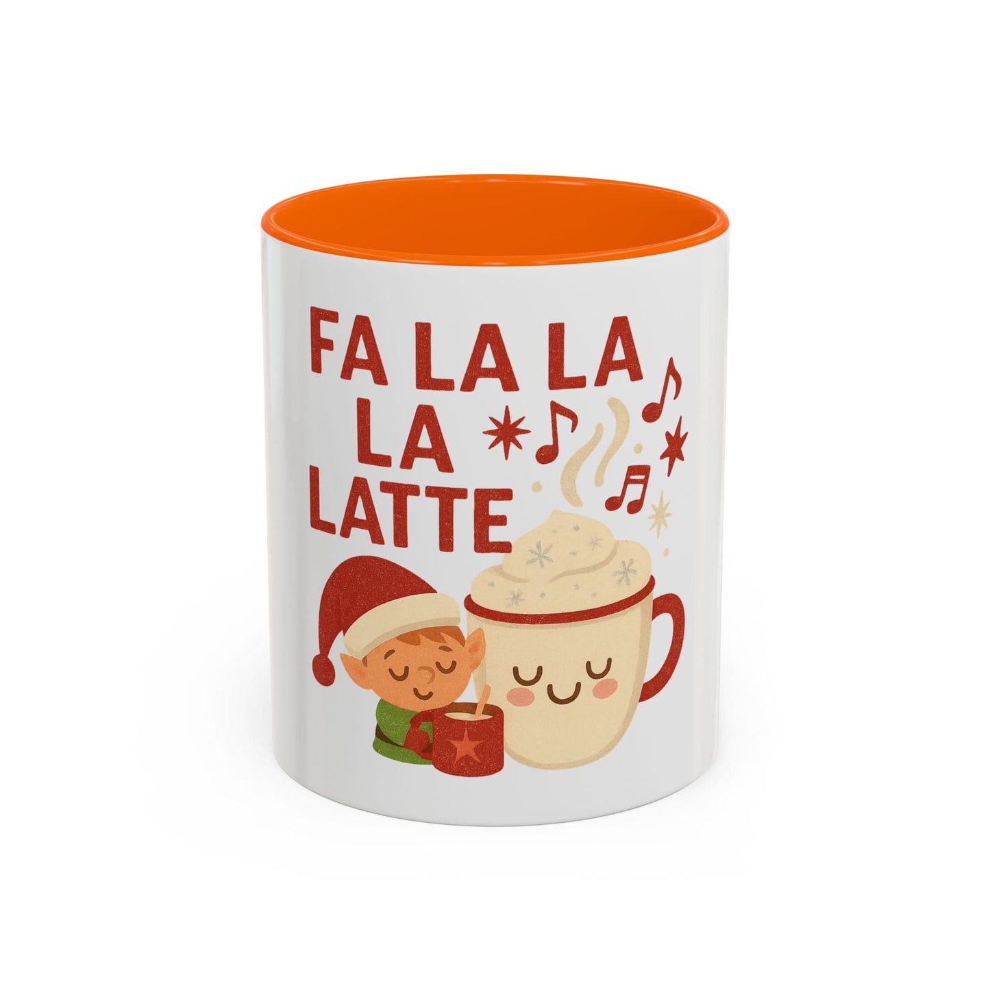 Printify Mug 11oz / Orange Fa La La La Latte Mug – Festive Holiday Coffee Cup (11oz / 15oz, Multi-Color Options)
