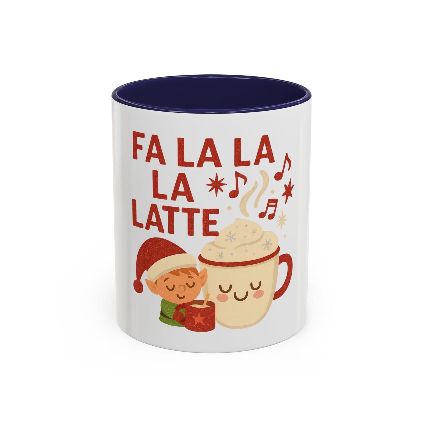 Printify Mug 11oz / Navy Fa La La La Latte Mug – Festive Holiday Coffee Cup (11oz / 15oz, Multi-Color Options)