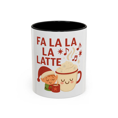Printify Mug 11oz / Black Fa La La La Latte Mug – Festive Holiday Coffee Cup (11oz / 15oz, Multi-Color Options)