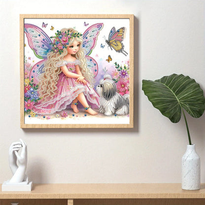 5DDpaints.com arts and crafts kit Fairy Garden Companion Partial Drill Diamond Painting Kit for Beginners