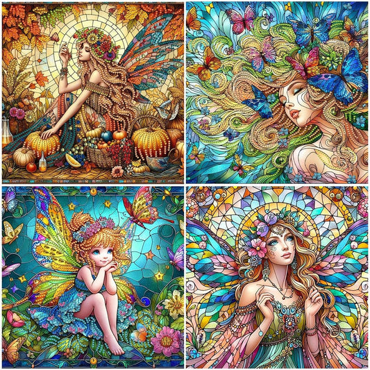 5DDpaints.com arts and crafts kit Fairy Girl - Partial Drill Diamond Painting Kit