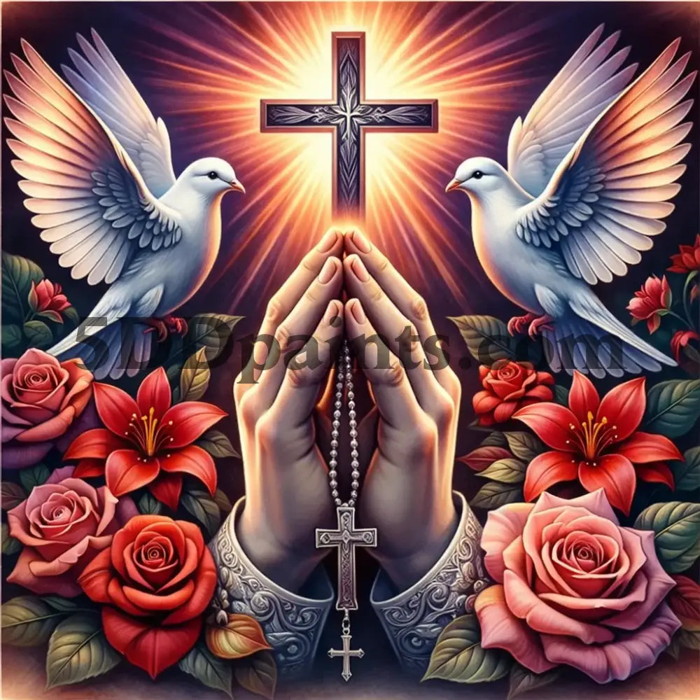 5DDPaints.com arts and crafts kit Faithful Light Prayer Diamond Painting Kit