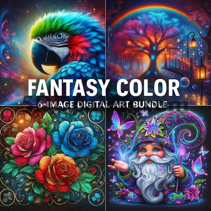 5DDPaints.com Fantasy Color Dreamscape – 6-Image Digital Art Bundle (High-Resolution PNG Set)