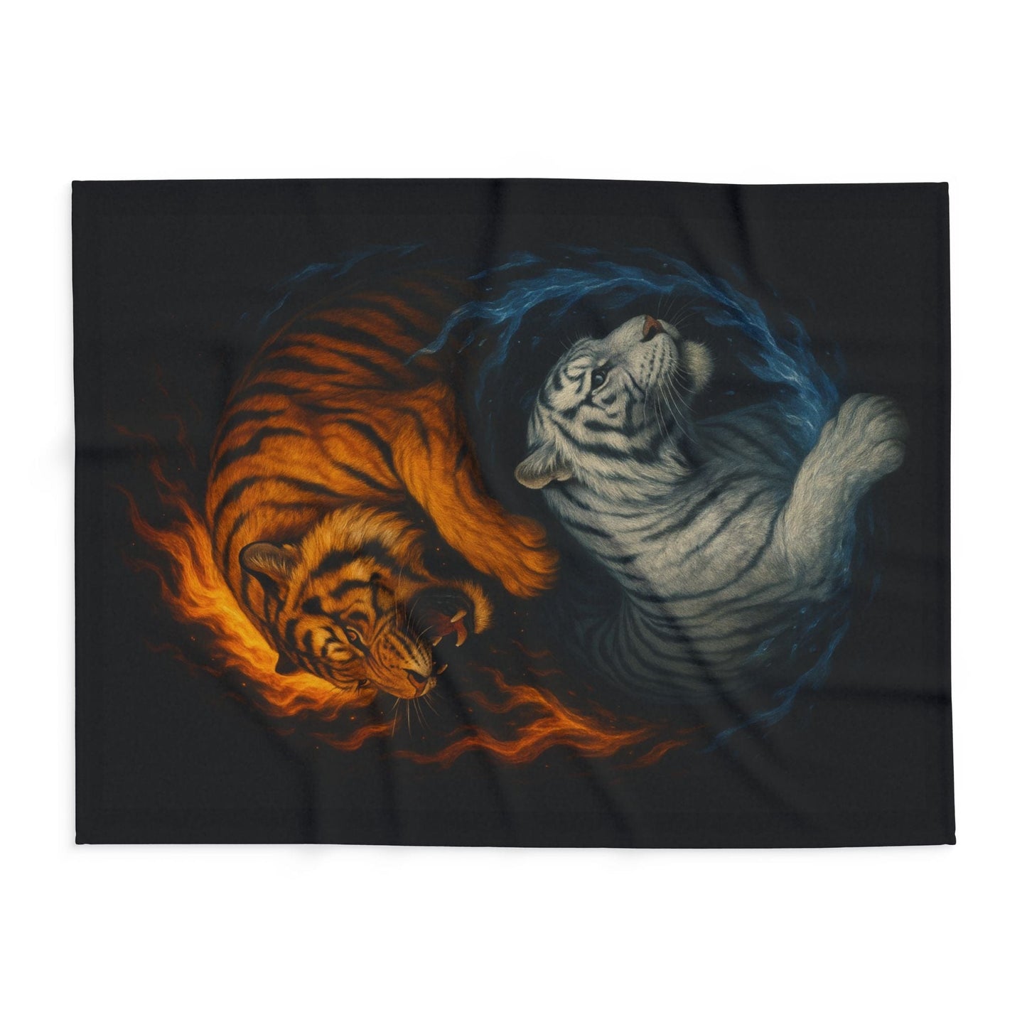 Printify Home Decor Fierce Yin & Yang Tiger Fleece Blanket