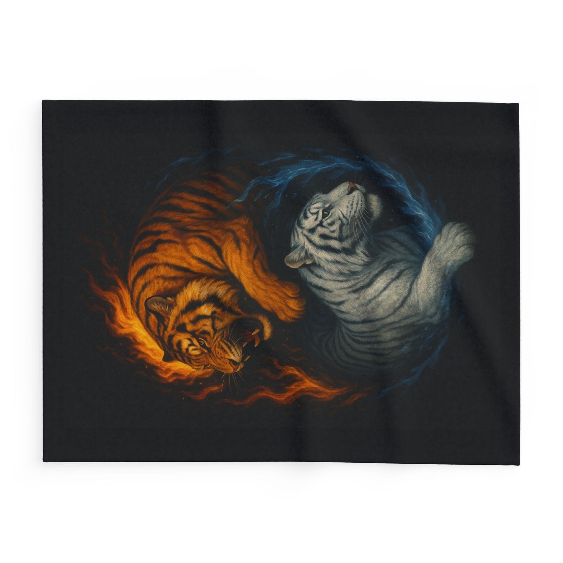 Printify Home Decor Fierce Yin & Yang Tiger Fleece Blanket