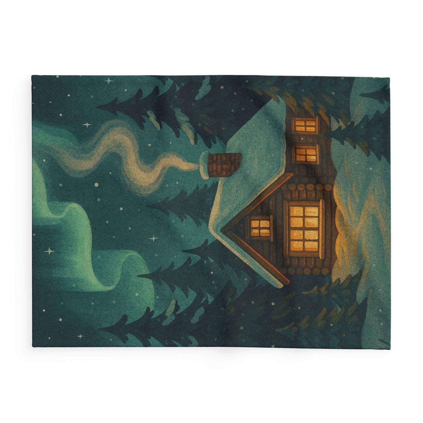 Printify Home Decor Fleece Blanket - Dreamy Cabin Design Cozy Winter Home Decor Gift