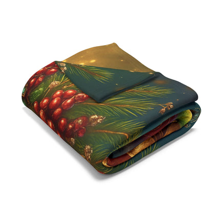 Printify Home Decor Fleece Blanket Santa's Stocking Holiday Cheer