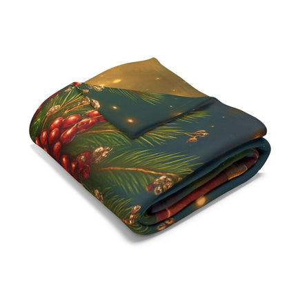 Printify Home Decor Fleece Blanket Santa's Stocking Holiday Cheer