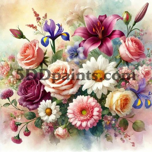 5DDPaints.com arts and crafts kit Floral Bouquet Diamond Painting – Lush 5D DIY Kit