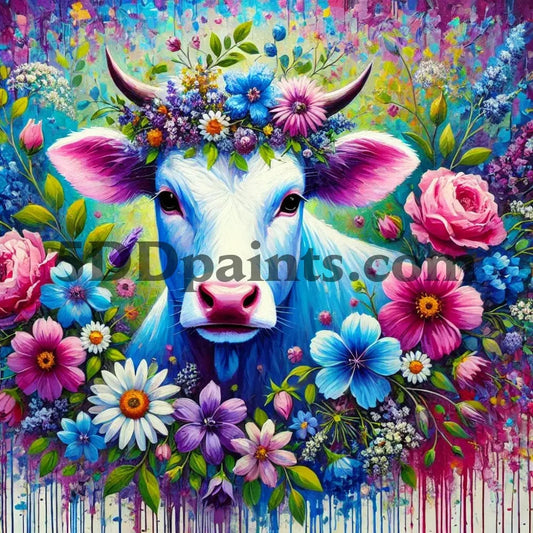 Amazello arts and crafts kit Floral Serenade: Radiant Cow in Bloom