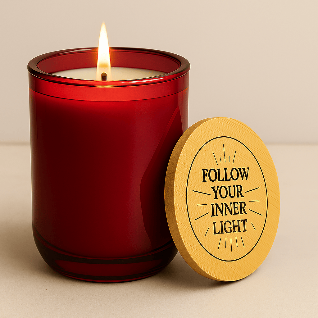 Printify Home Decor Cranberry Glow / Beach Rose / 14oz Follow Your Inner Light - 14oz Engraved Scented Soy Candle