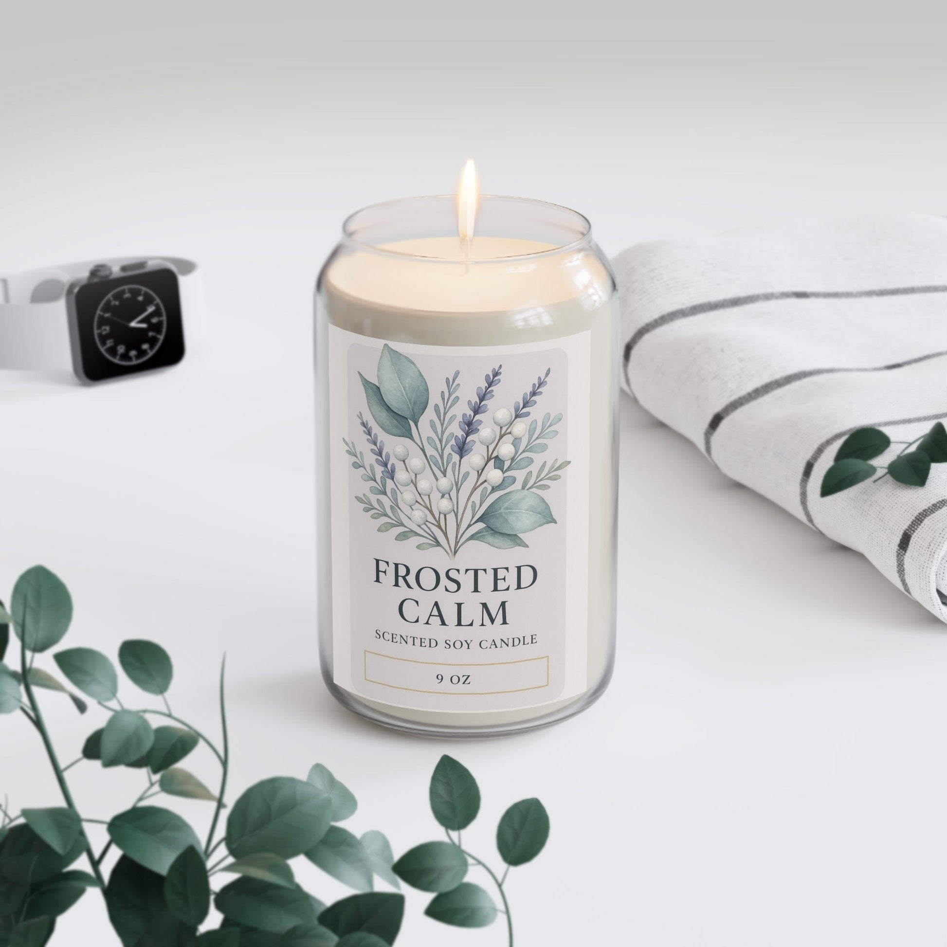 Printify Home Decor Frosted Calm – Holiday Scented Soy Candle