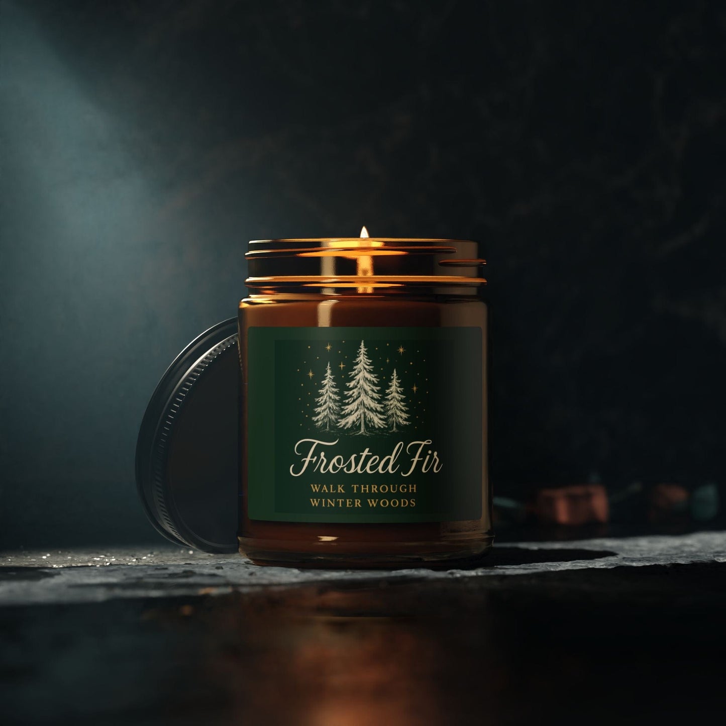 Printify Home Decor Frosted Fir Scented Soy Candle - Walk Through Winter Woods