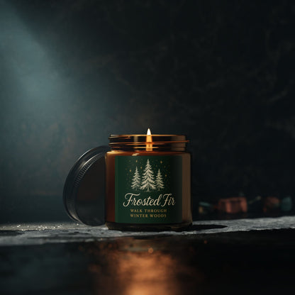 Printify Home Decor Frosted Fir Scented Soy Candle - Walk Through Winter Woods