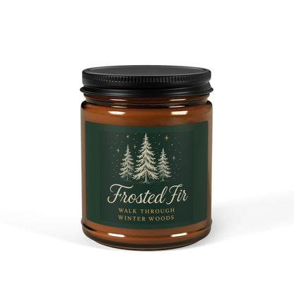 Printify Home Decor 9oz / Amber / Christmas Warmth Frosted Fir Scented Soy Candle - Walk Through Winter Woods