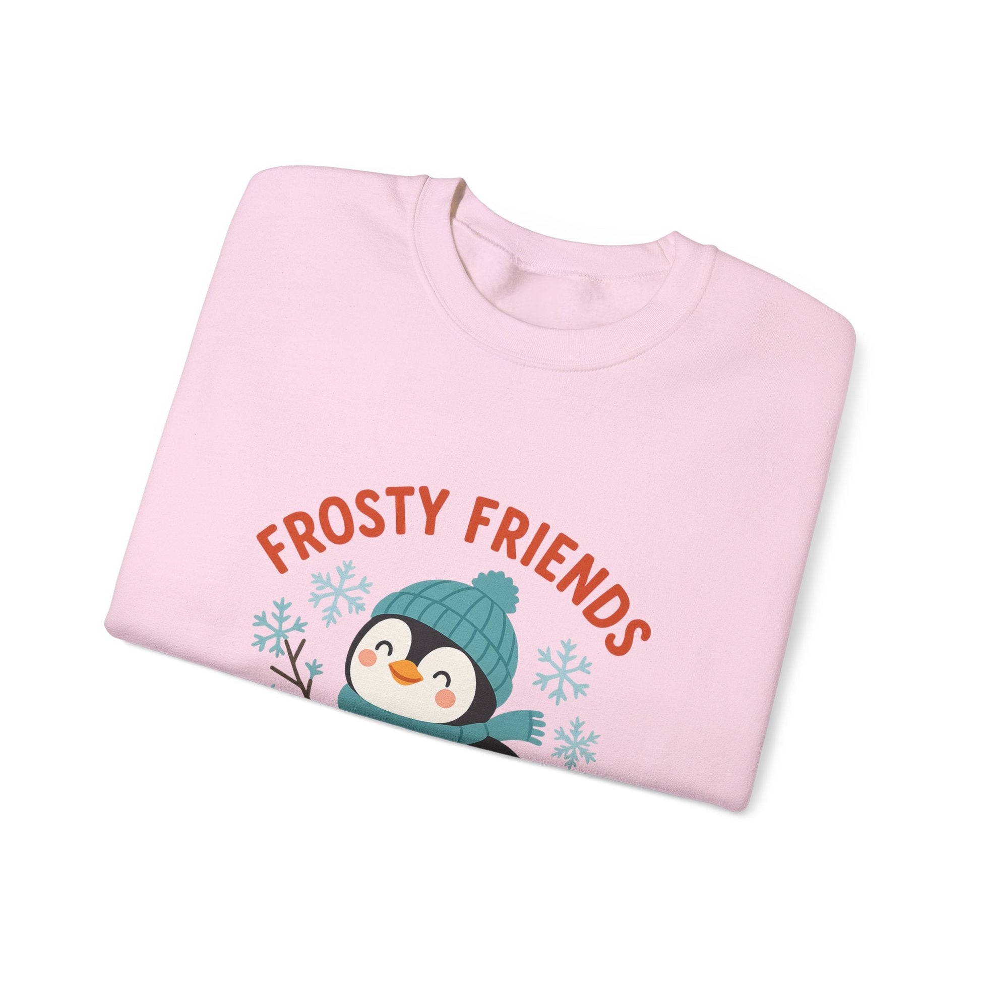 Printify Sweatshirt Frosty Friends Penguin Crewneck Sweatshirt