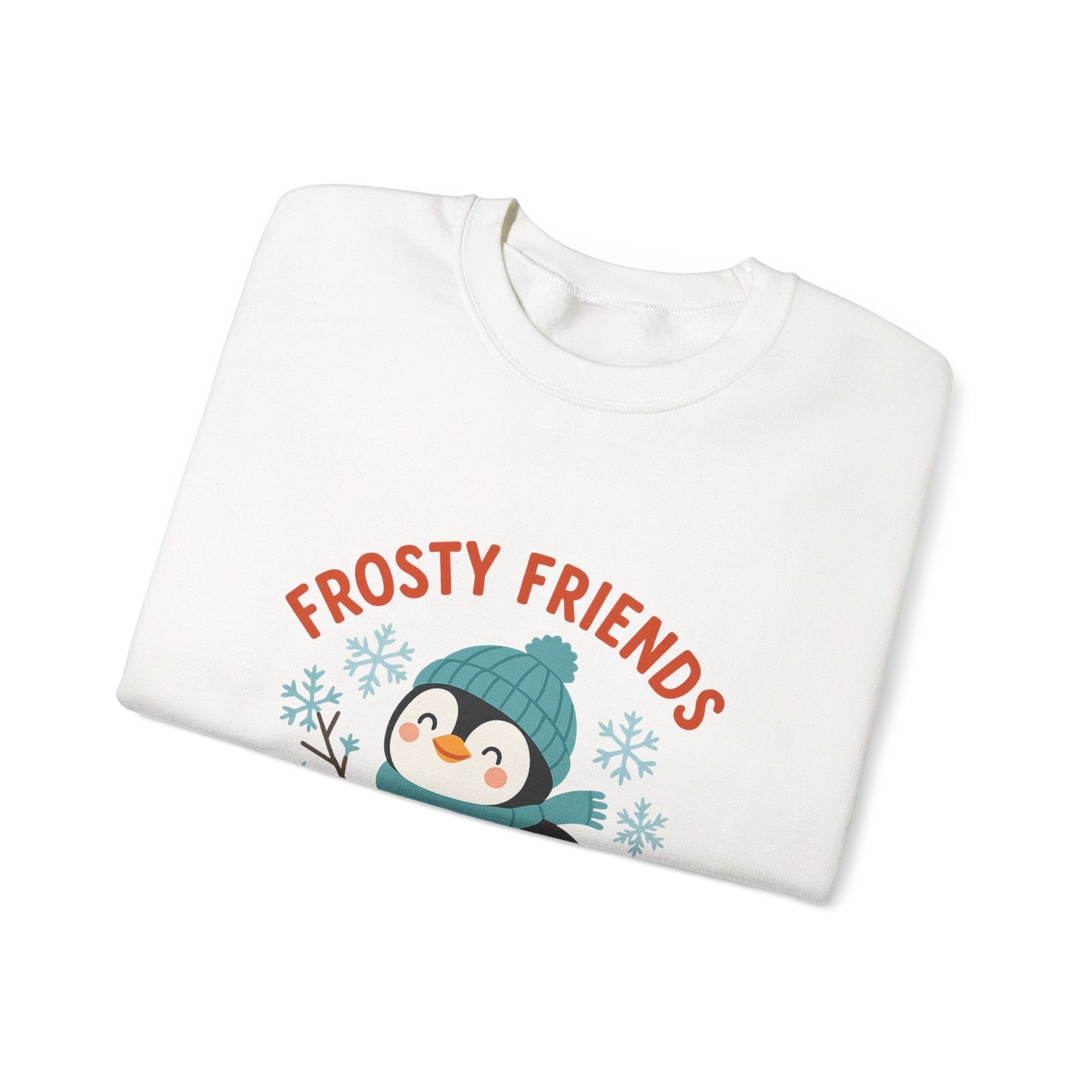 Printify Sweatshirt Frosty Friends Penguin Crewneck Sweatshirt